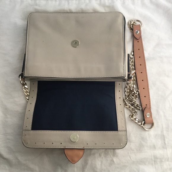 Pour La Victoire beige and tan cross-body bag. - Picture 6 of 8